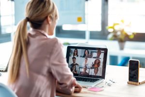 woman in virtual meeting