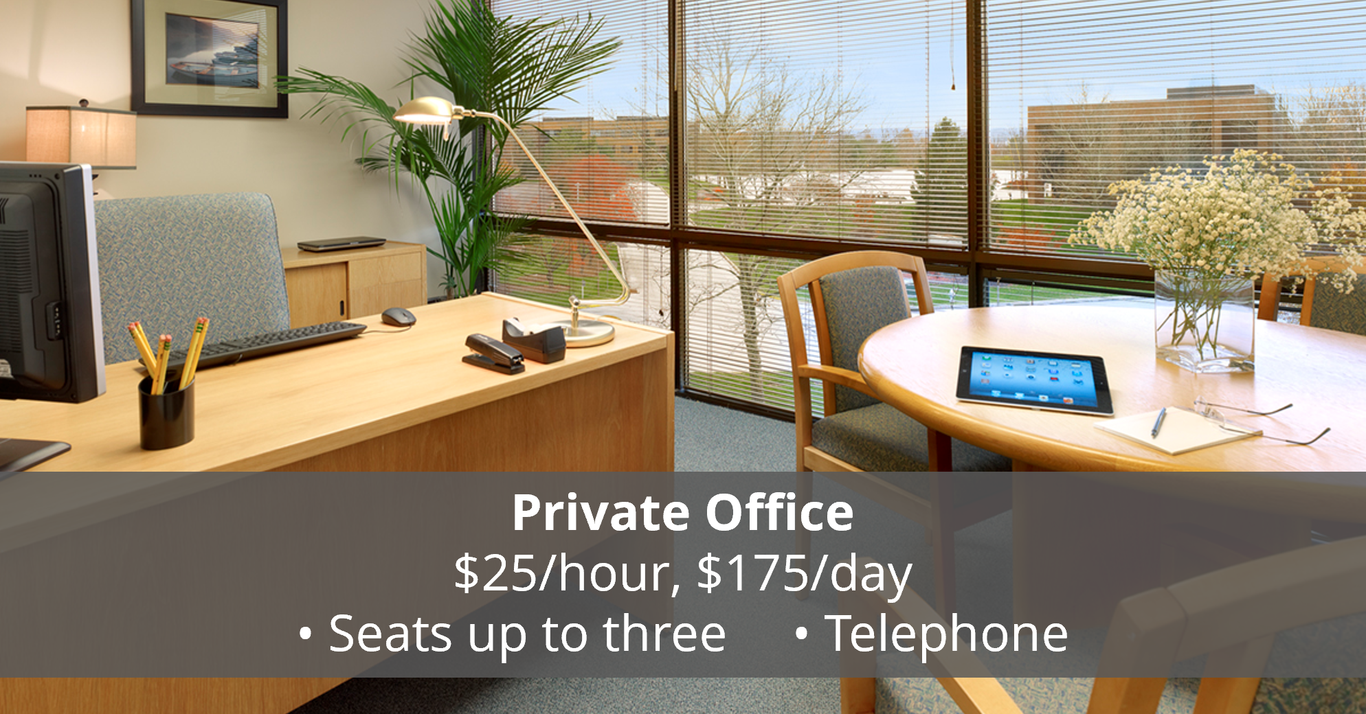 private office with list of features