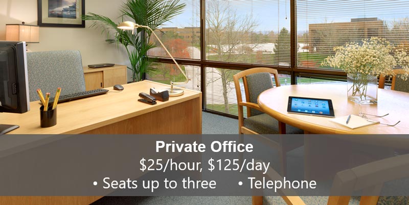 private office with list of features