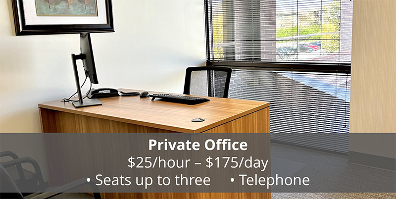 private office with list of features