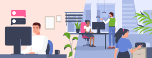 hybrid work graphic