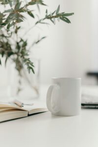 coffee mug on desk