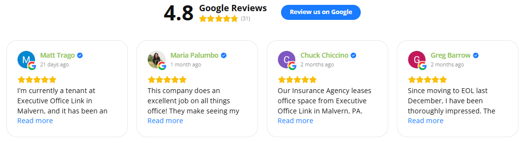 Google Reviews for Executive Office Link